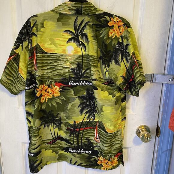 Rima Shirt Men’s Sz M Colorful Hawaiian Caribbean Button Up Short Sleeve Beach - Picture 5 of 7